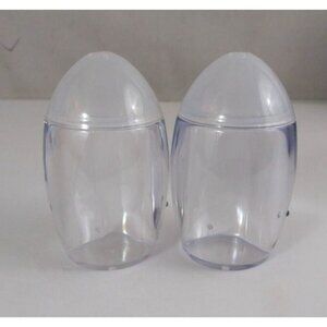 2007 Simply Summer Clear With White Tops 3.5"" Salt & Pepper Shakers